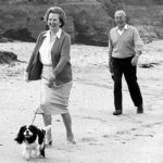 Margaret Thatcher with her Cavalier King Charles Spaniel