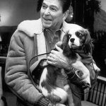 Ronald Reagan with his Cavalier King Charles Spaniel