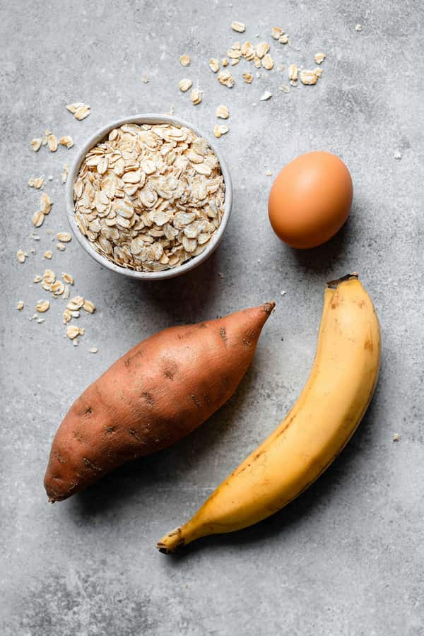 Ingredients for Sweet Potato Banana Dog Treats